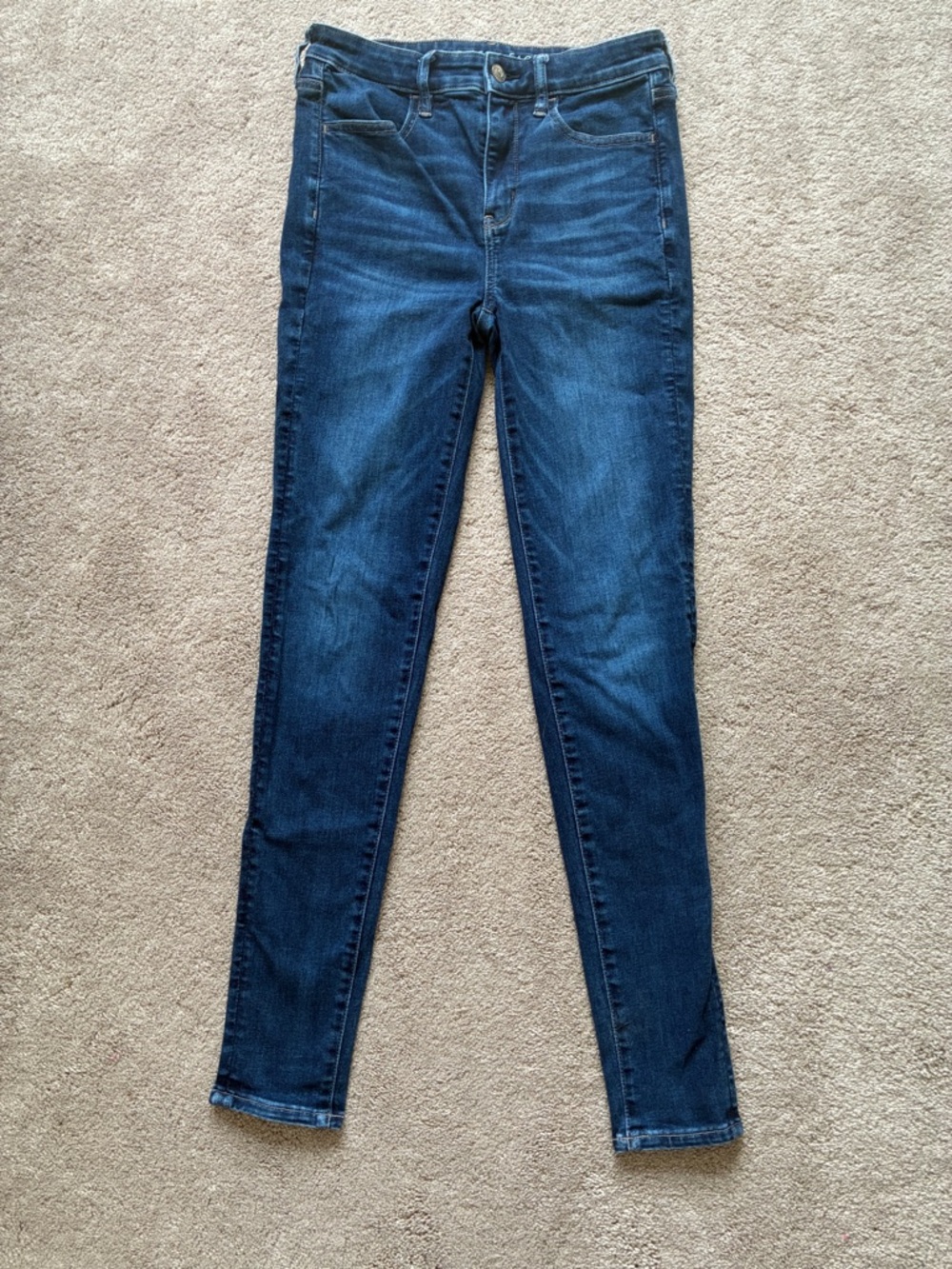 American Eagle Outfitters Dark Blue Skinny Jeans 6 Long high-rise jeggings